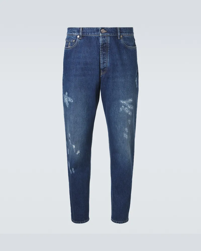 Brunello Cucinelli Mid-Rise Straight Jeans Blau