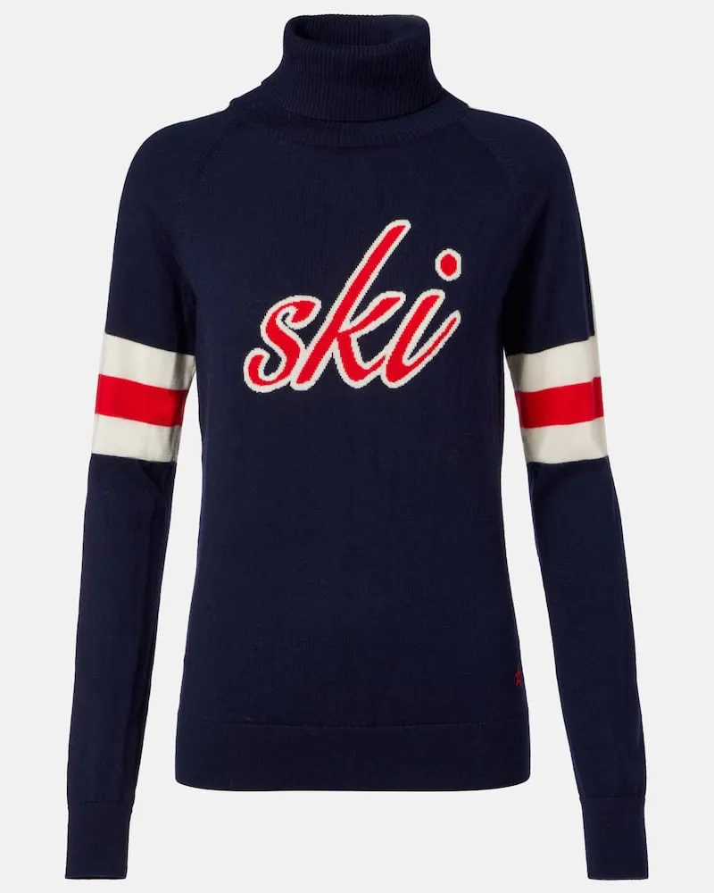 Perfect Moment Rollkragenpullover Neve aus Wolle Blau