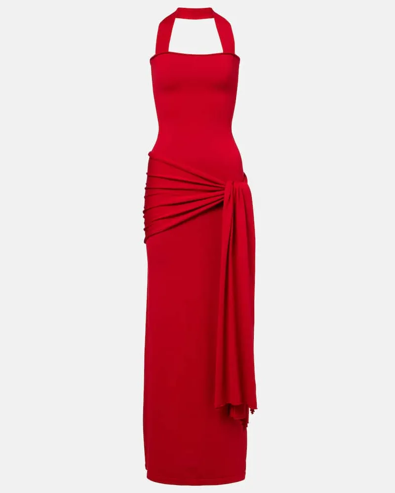 Aya Muse Maxikleid aus Seide und Baumwolle Rot