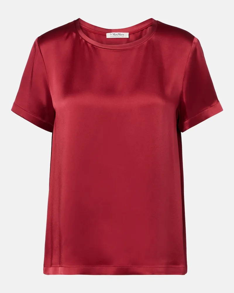 Max Mara Top Rebecca aus Satin Rot