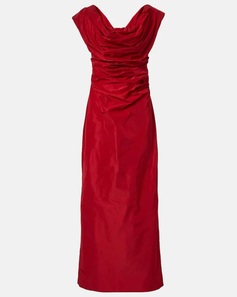 STAUD Midikleid Andrea aus Taft Rot