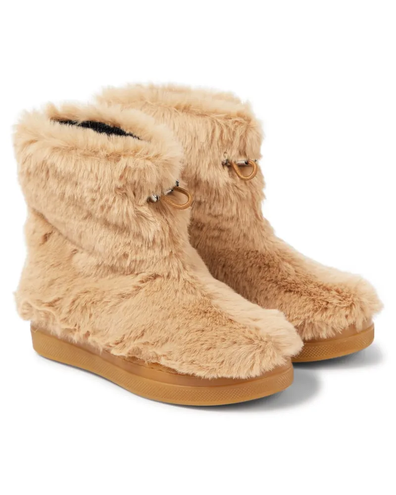 Il Gufo Ankle Boots aus Faux Fur Beige