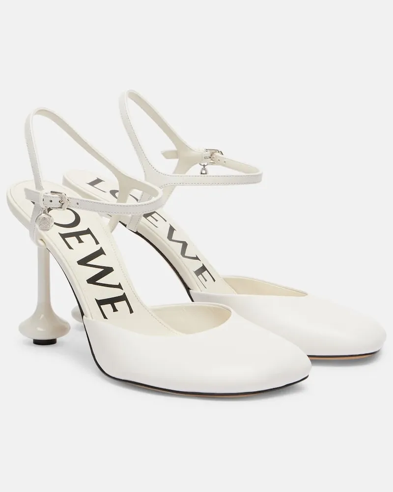 Loewe Pumps Toy 90 aus Leder Weiß