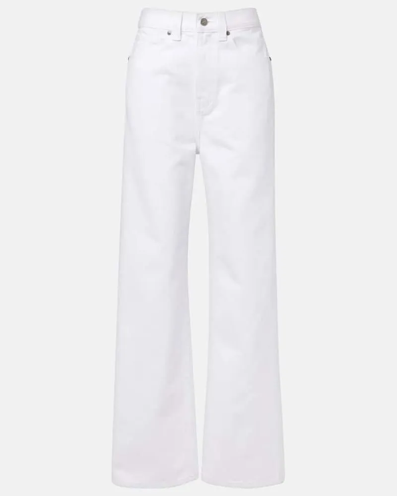 KHAITE Low-Rise Straight Jeans Bonnie Weiß