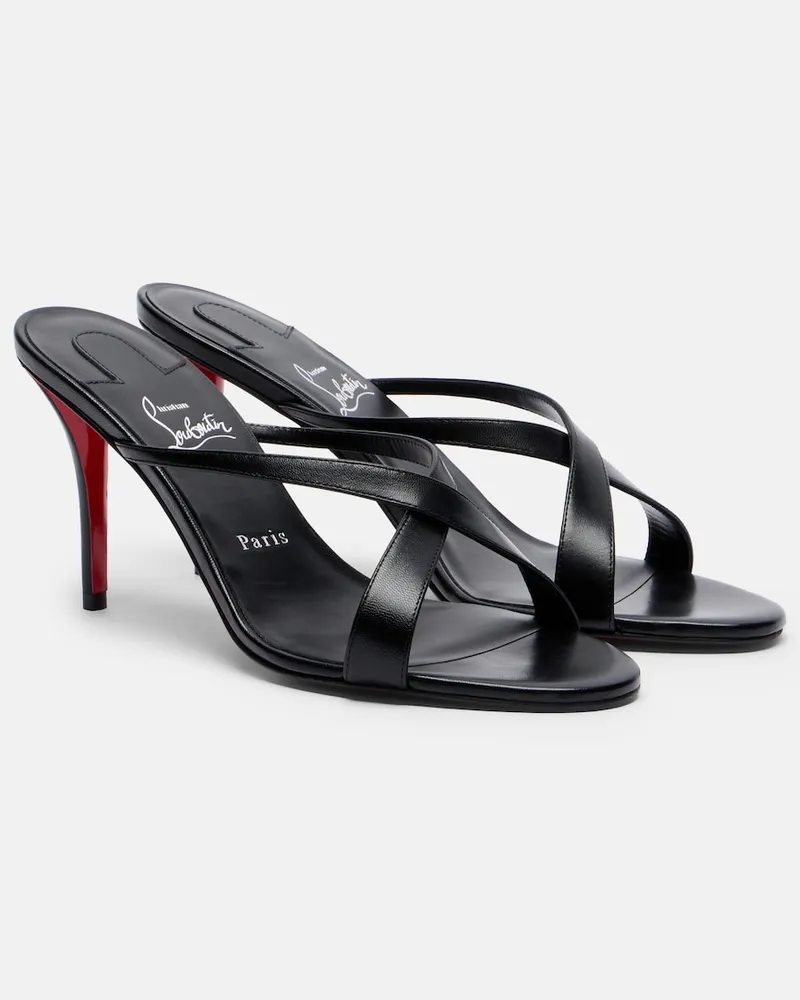 Christian Louboutin Pantoletten Mulazee aus Leder Schwarz