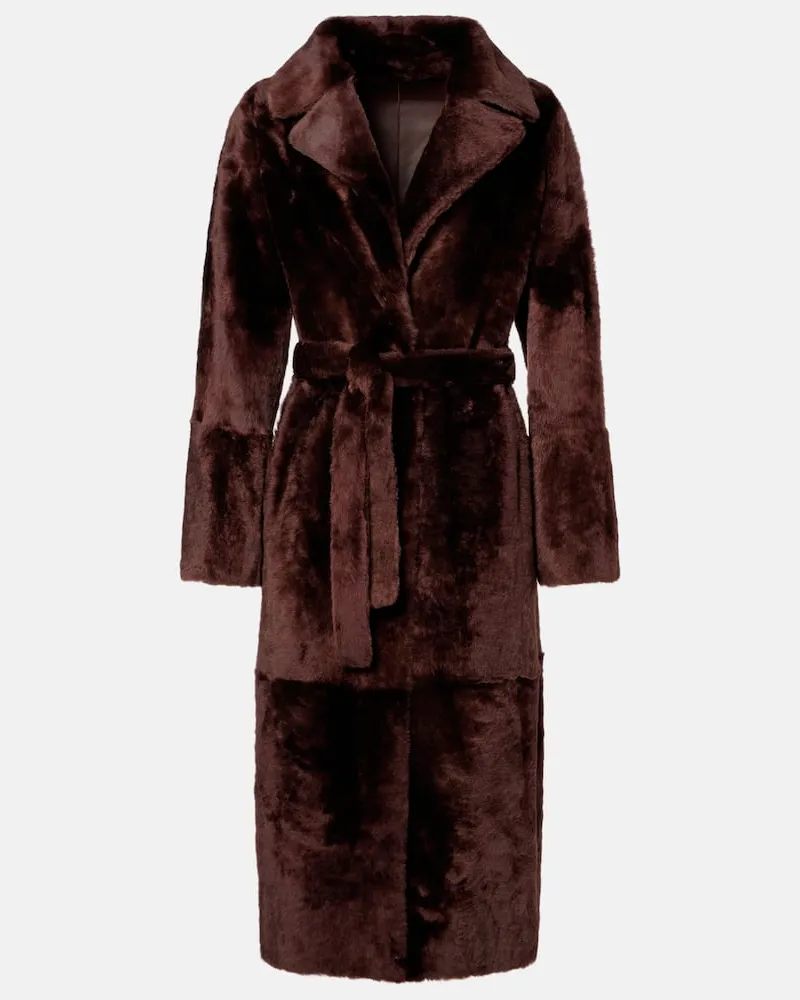 Yves Salomon Mantel aus Shearling Braun