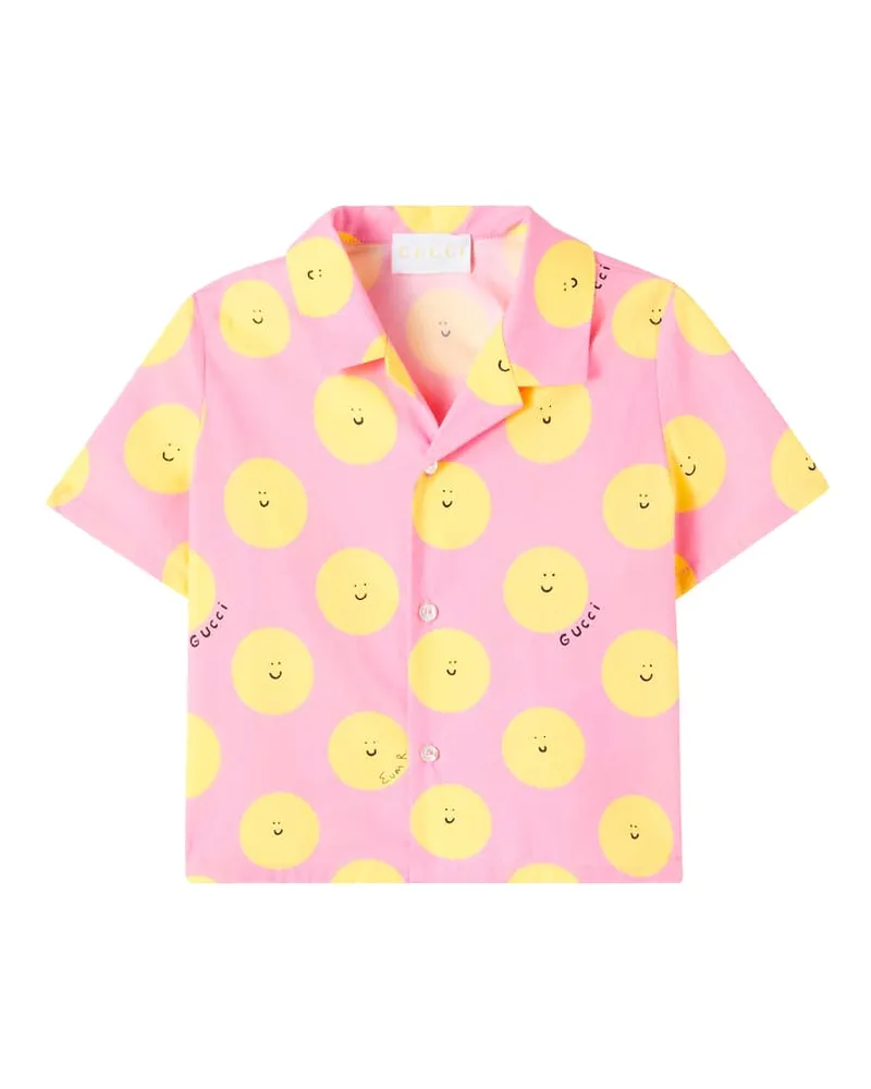 Gucci X Euan Roberts Baby Bedrucktes Hemd Pink