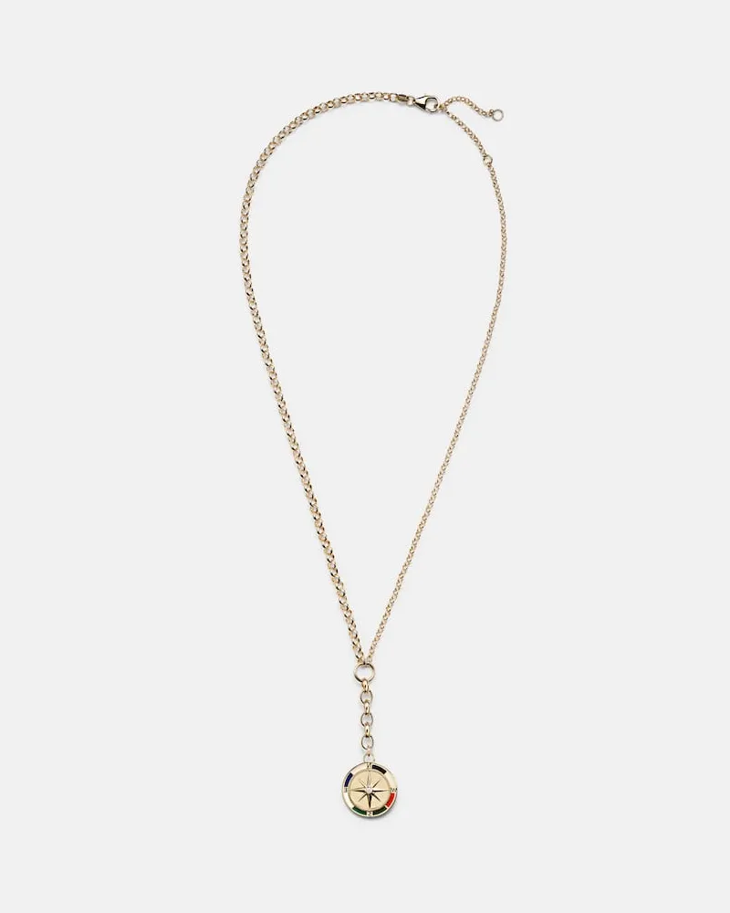 FOUNDRAE Halskette Internal Compass aus 18kt Gelbgold mit Emaille und Diamant Gold