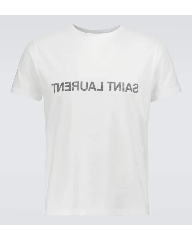 Saint Laurent T-Shirt aus Baumwolle Weiss