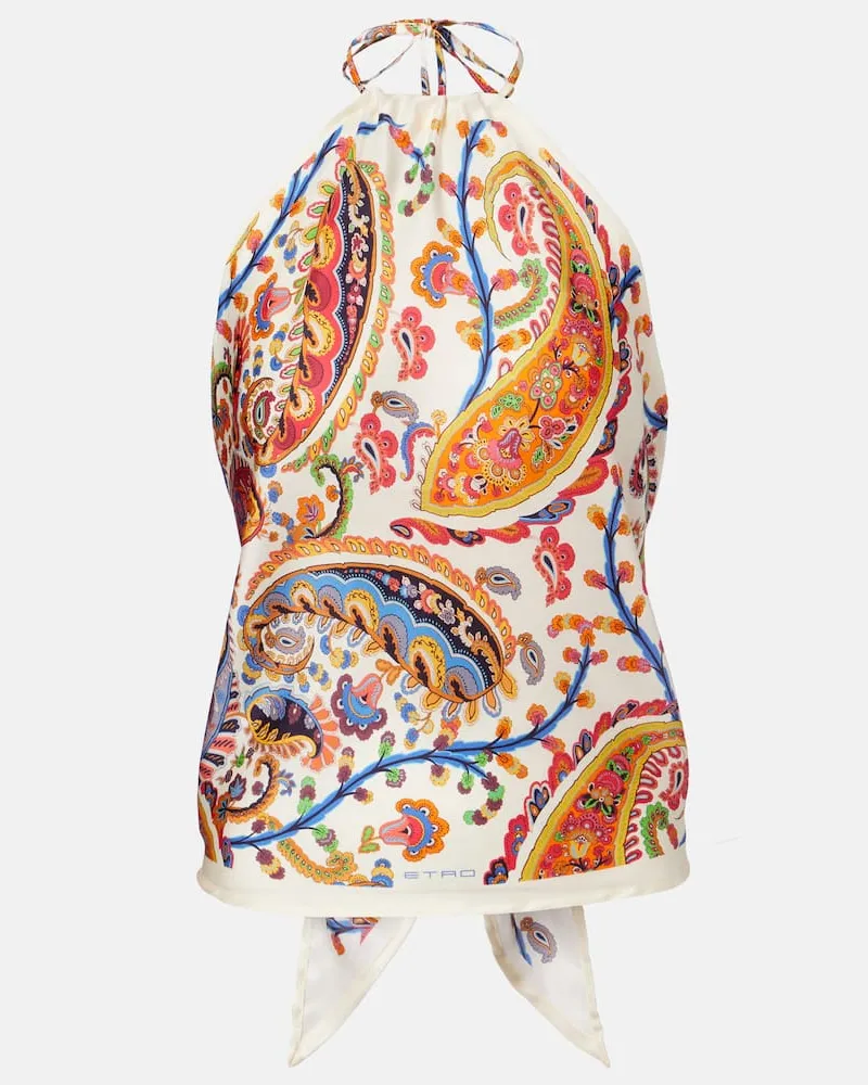 Etro Bedrucktes Top aus Seide Multicolor