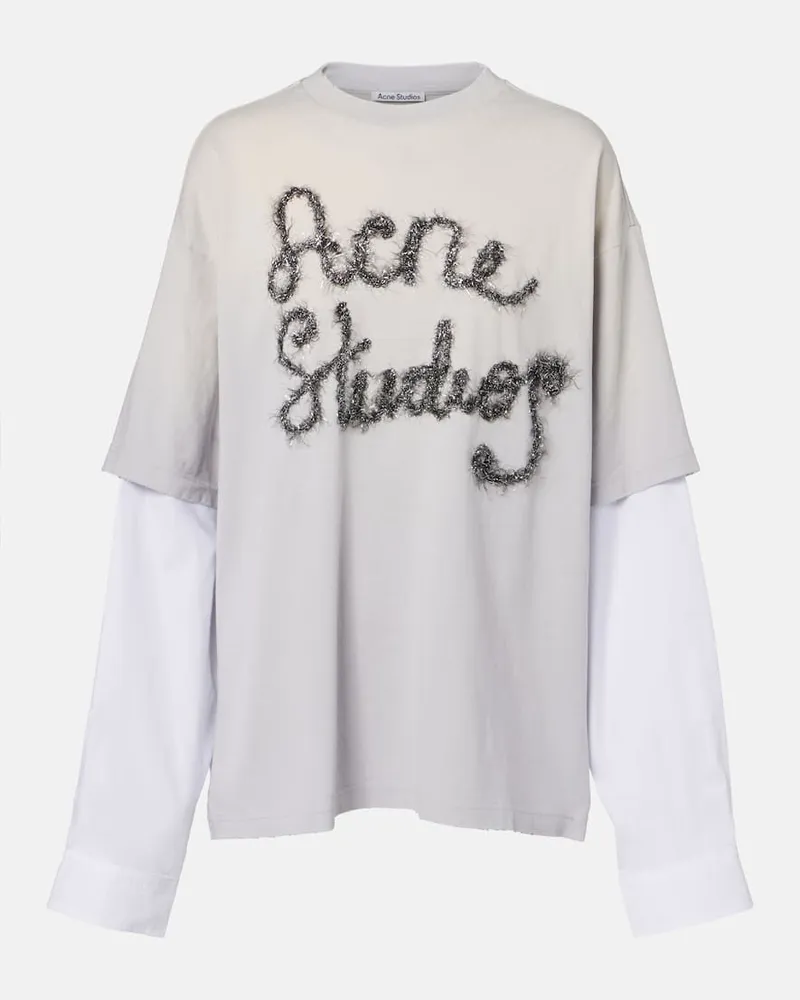 Acne Studios Longsleeve Edra aus Baumwolle Grau