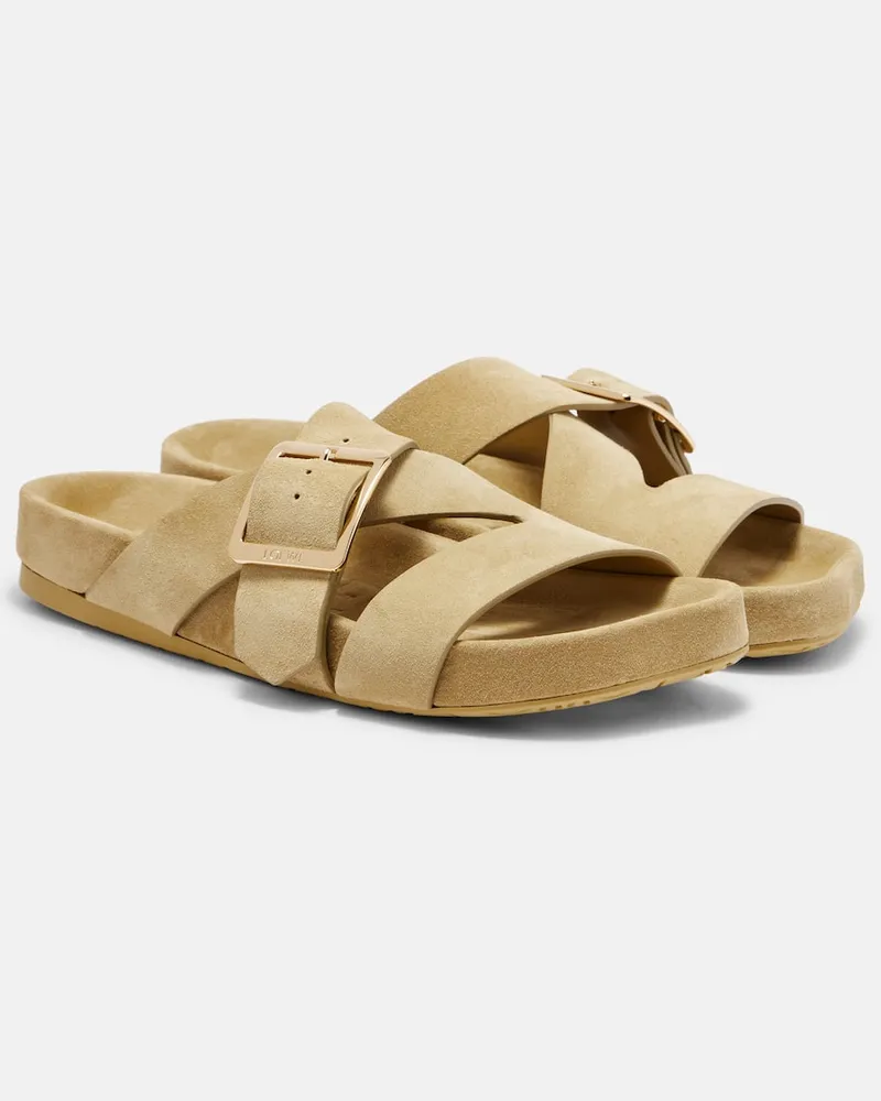 Loewe Sandalen aus Veloursleder Beige