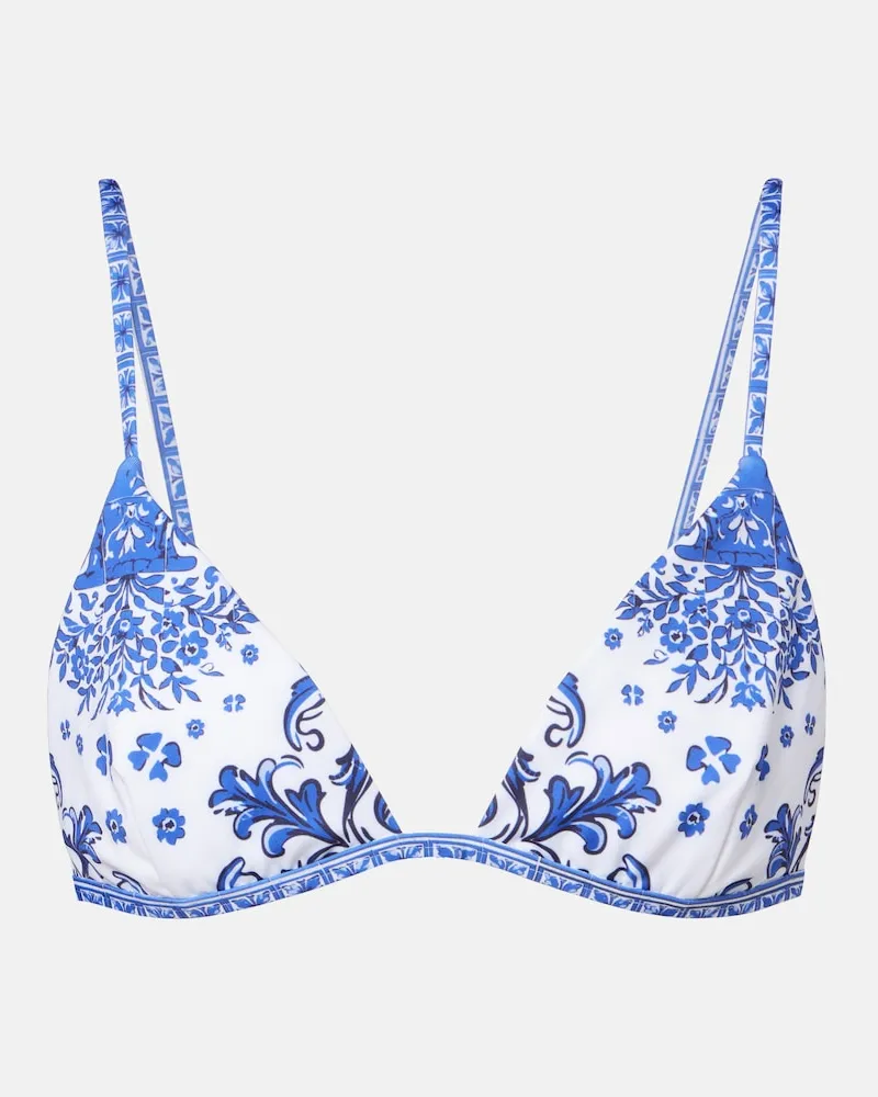 BANANHOT Bedrucktes Bikini-Oberteil Gala Blau
