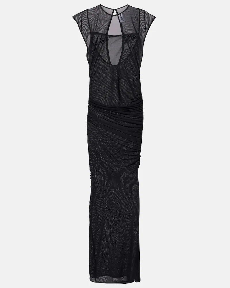 Jean Paul Gaultier Maxikleid aus Tüll Schwarz