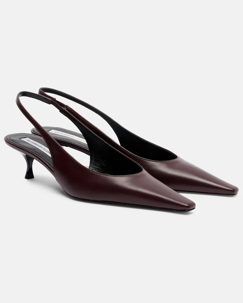 Victoria Beckham Slingback-Pumps aus Leder Burgunderrot