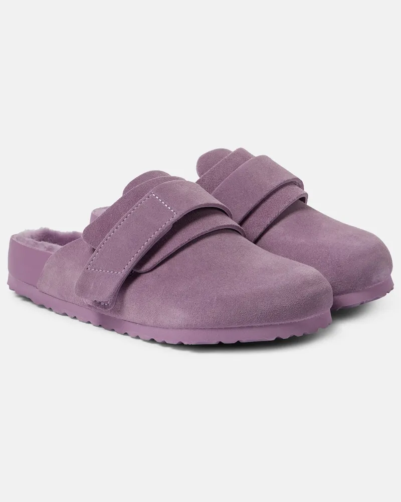 Birkenstock X Tekla Slippers Nagoya aus Veloursleder Violett
