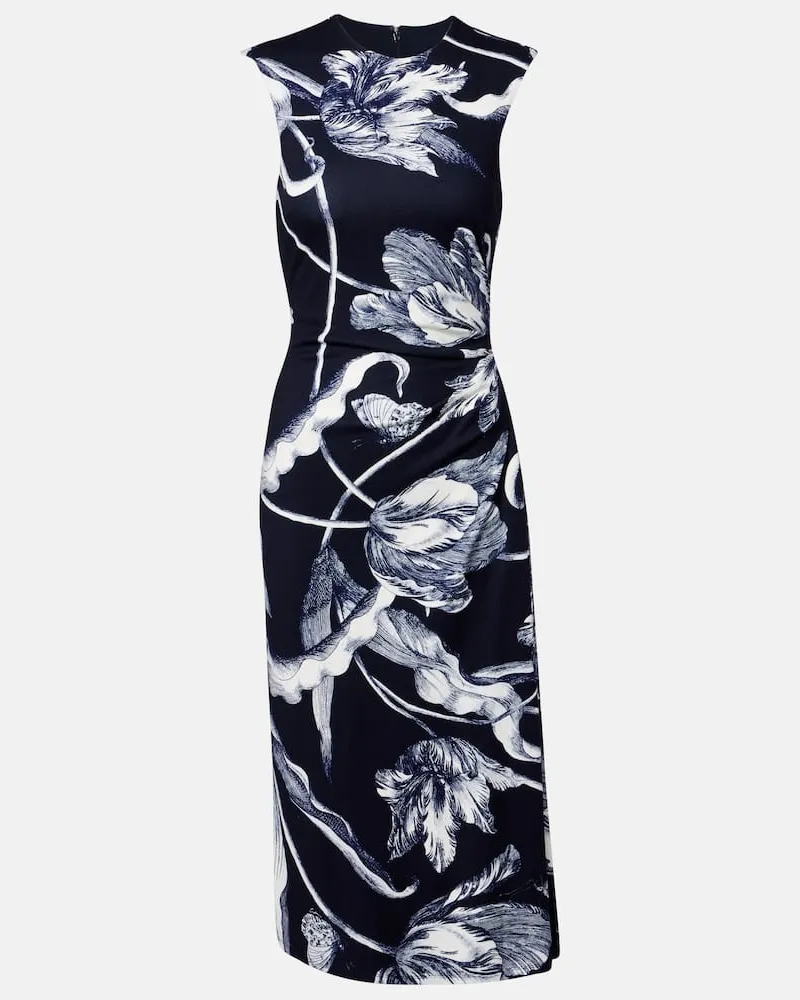 Erdem Midikleid aus Jersey Blau