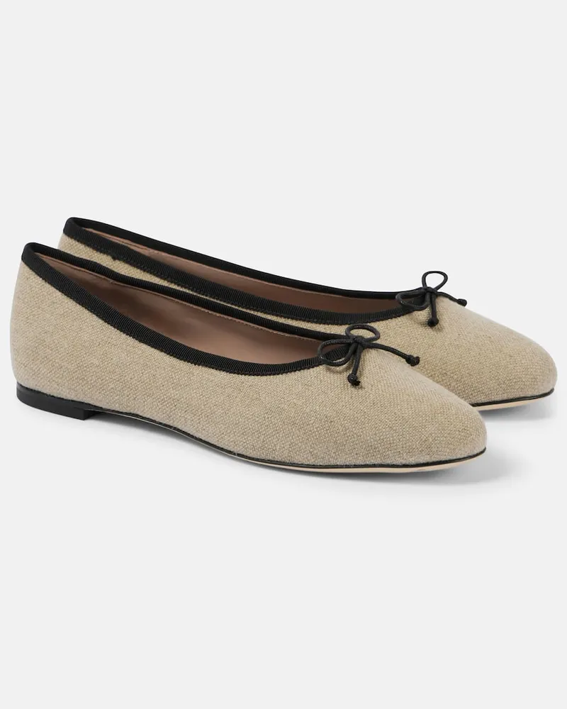 Malone Souliers X Tabitha Simmons Ballerinas Misty aus Canvas Beige