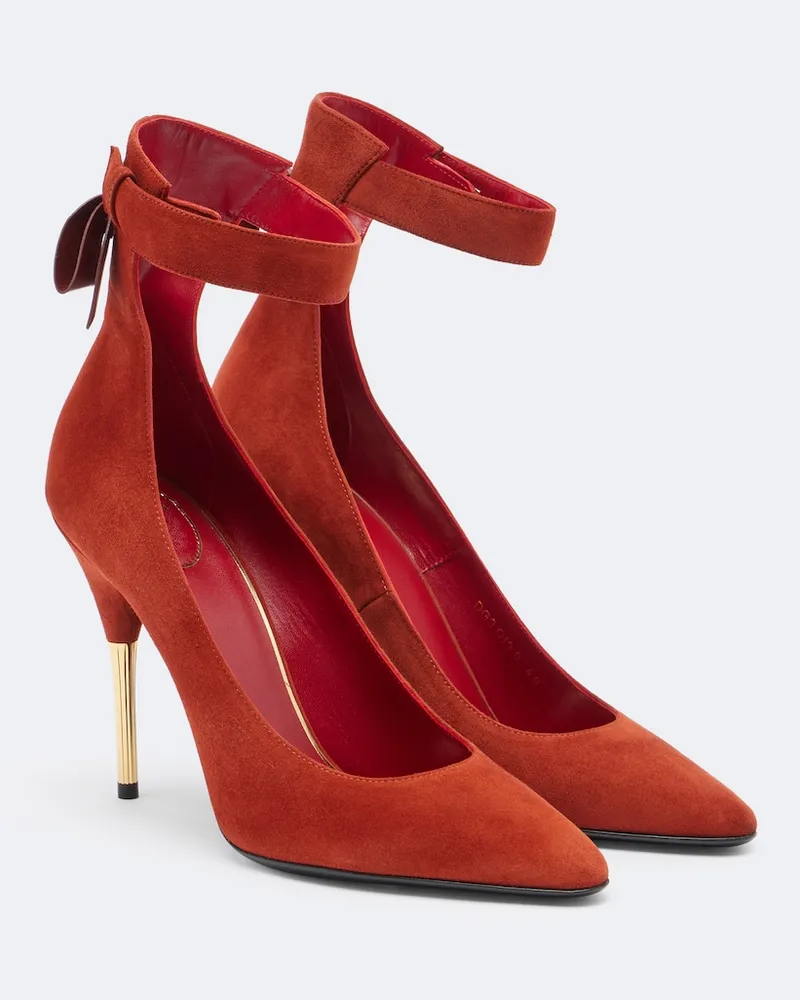 Valentino Garavani Pumps Fatale aus Veloursleder Rot