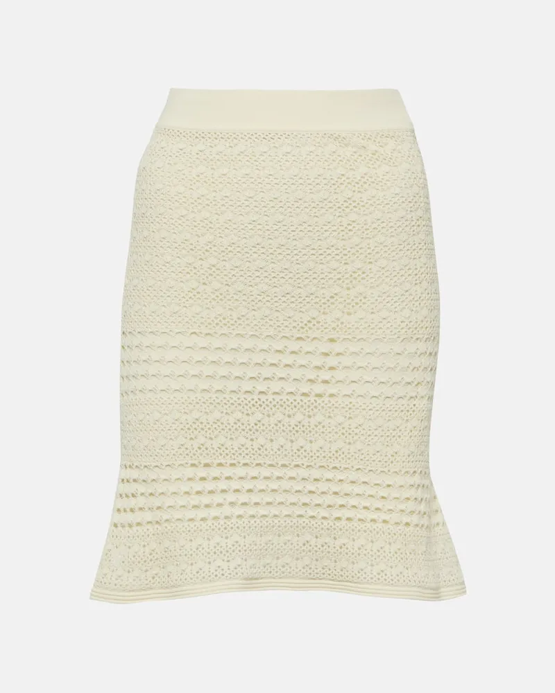 Tom Ford Minirock aus Häkelstrick Weiß