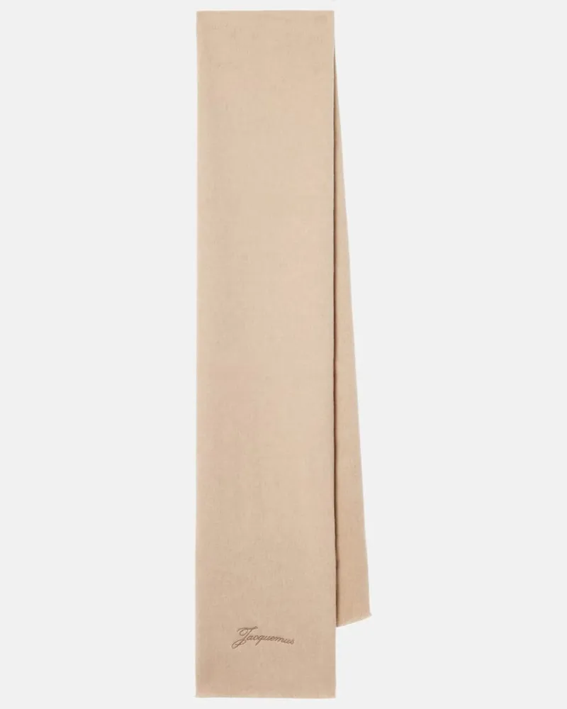 Jacquemus Schal aus Wolle und Kaschmir Beige