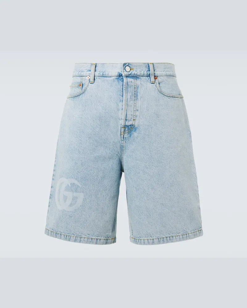 Gucci Jeansshorts GG Blau