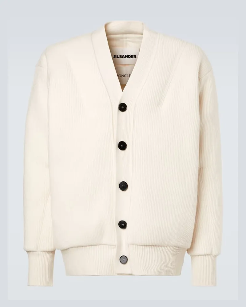 Moncler X Jil Sander Daunenjacke aus Schurwolle Weiß