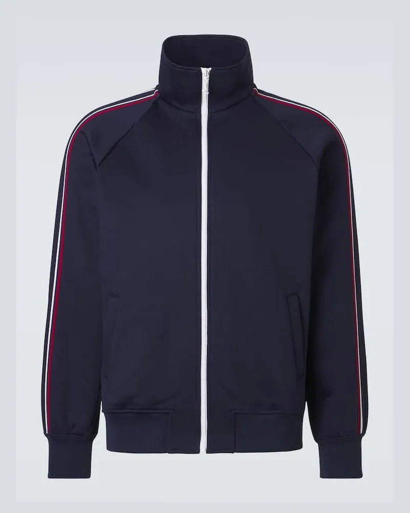 Saint Laurent Trainingsjacke aus einem Baumwollgemisch Blau