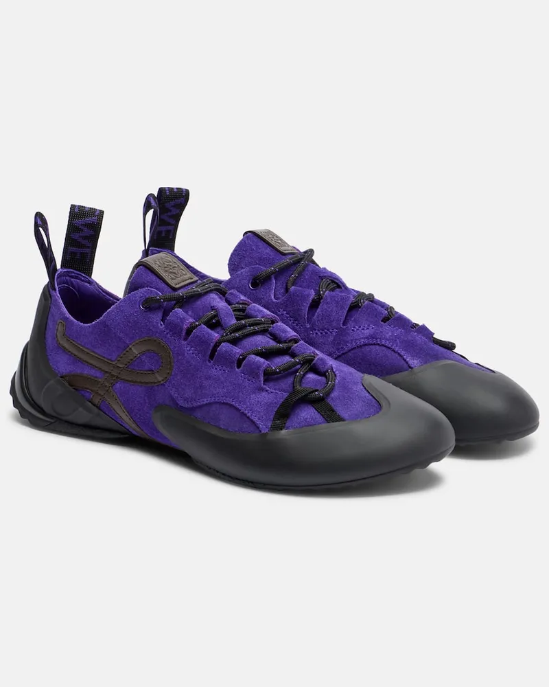 Loewe Sneakers Grip Anagram aus Veloursleder Violett