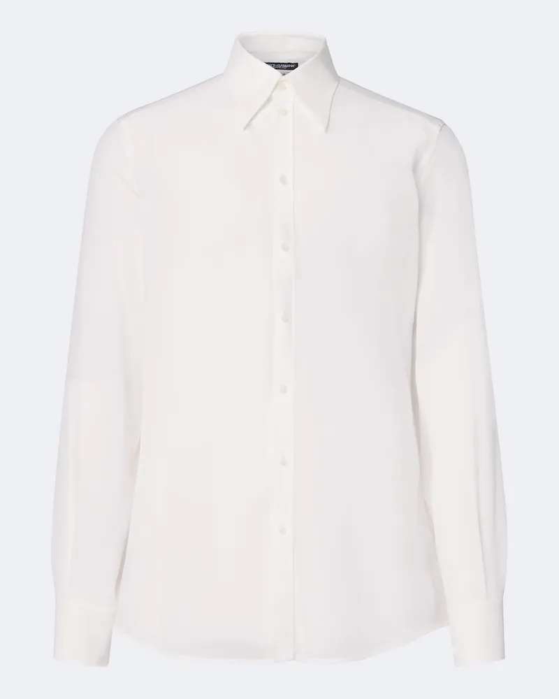 Dolce & Gabbana Shirt aus Seiden-Georgette Weiß