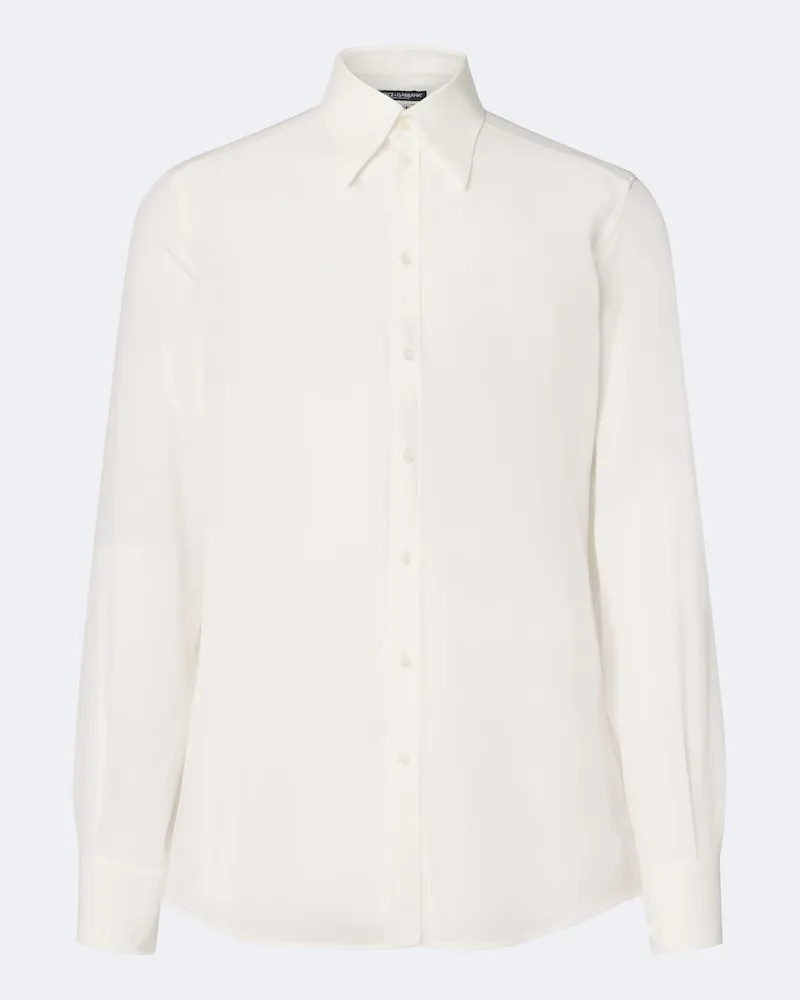 Dolce & Gabbana Shirt aus Seiden-Georgette Weiß