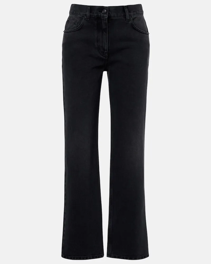 The Row Mid-Rise Straight Jeans Fargo Schwarz