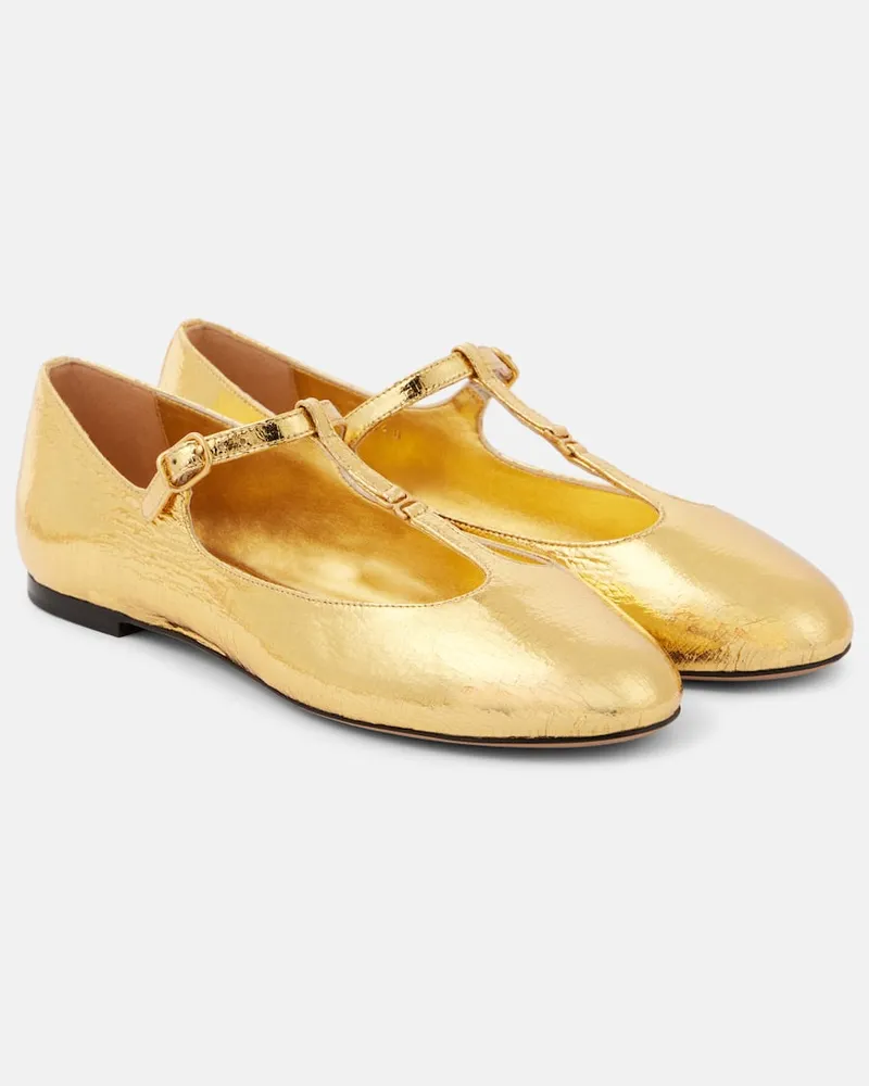 Chloé Chloé Mary-Jane-Ballerinas Marcie aus Metallic-Leder Gold