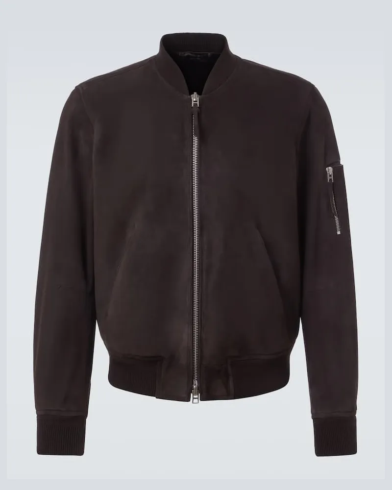 Tom Ford Jacke aus Veloursleder Braun