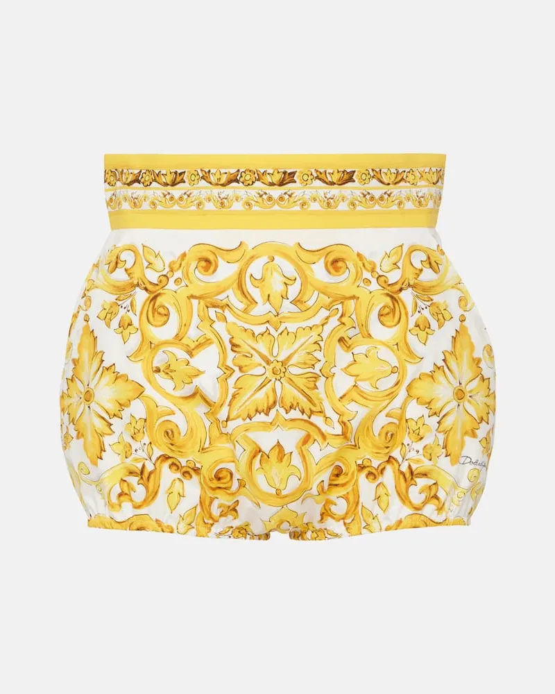 Dolce & Gabbana High-Rise Shorts Majolica aus Baumwolle Gelb