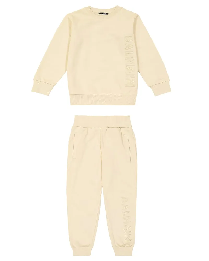 Balmain Set aus Sweatshirt und Jogginghose Nude