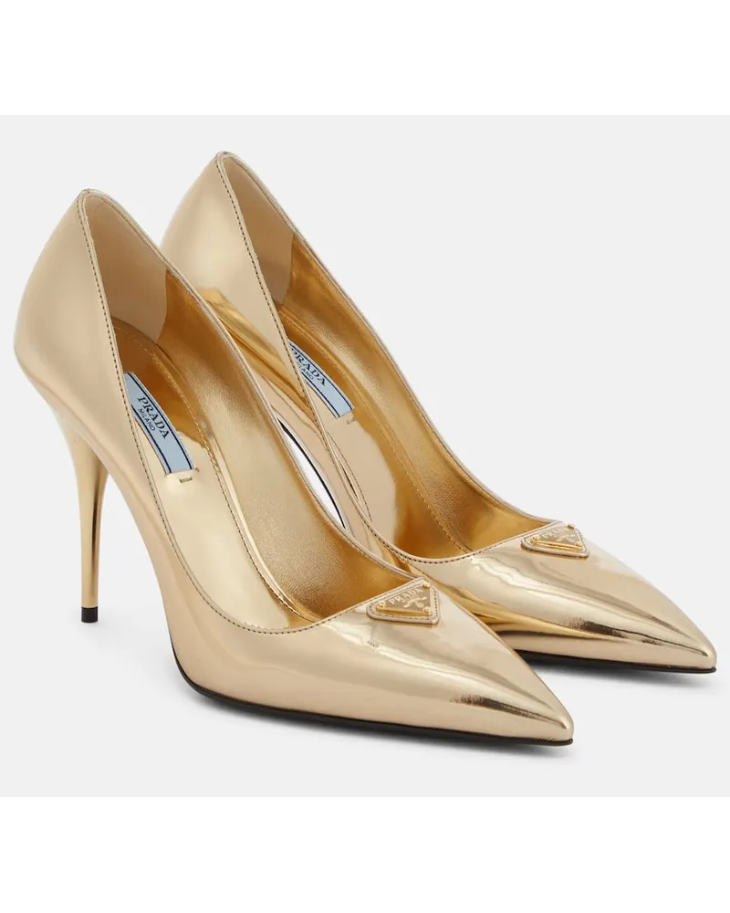 Prada Pumps aus Metallic-Leder Metallic