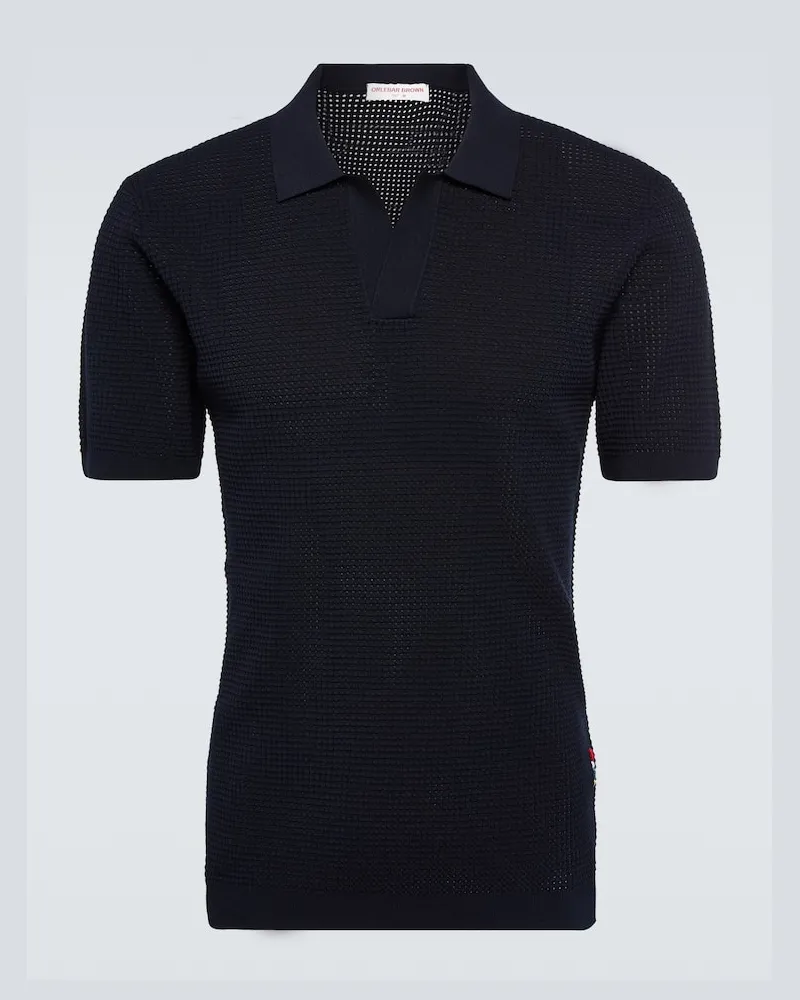 Orlebar Brown Polohemd Roddy aus Strick Blau