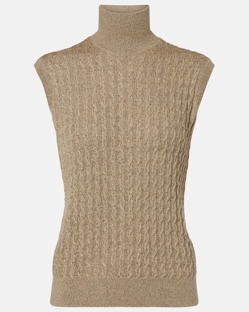 Loro Piana Pullunder Bihar aus einem Kaschmirgemisch Beige