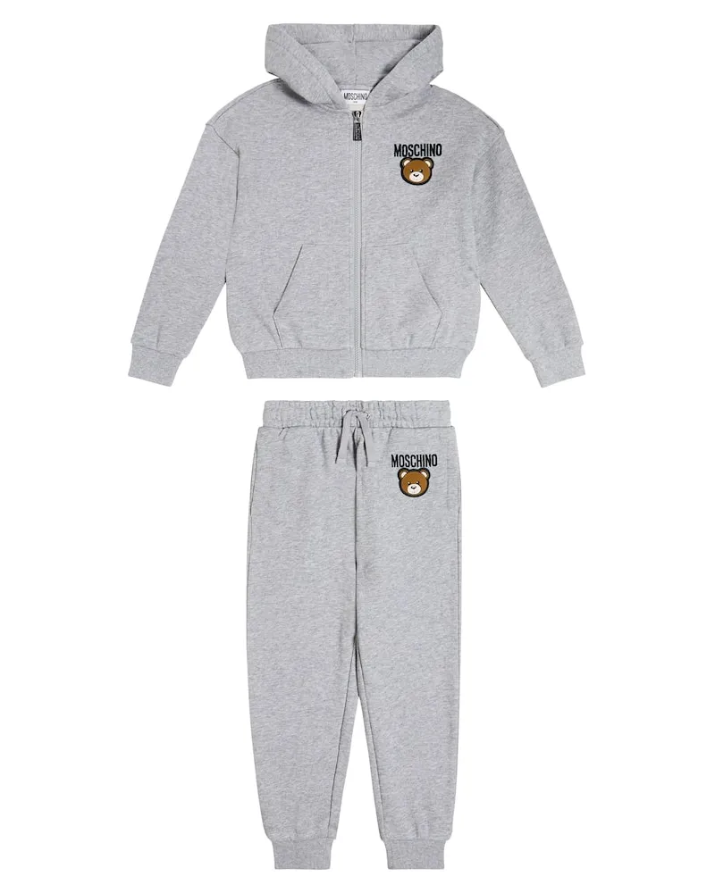 Moschino Set Teddy Bear aus Kapuzenjacke und Jogginghose Grau