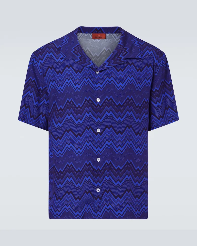 Missoni Hemd Zigzag Blau