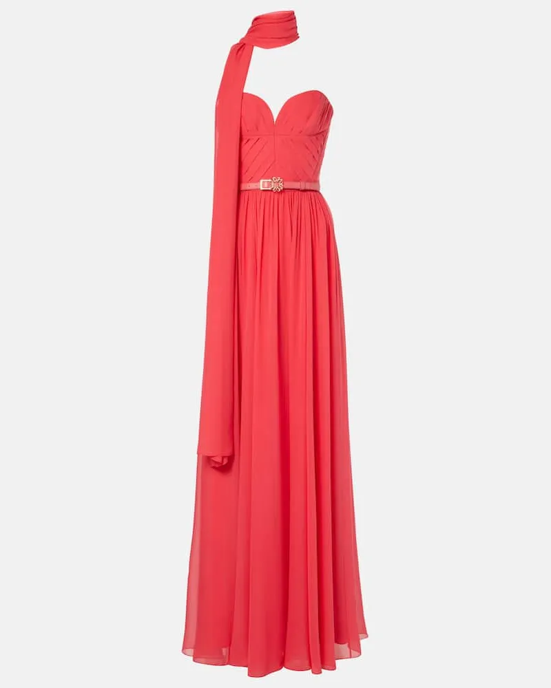 Elie Saab Robe aus Seide Rosa