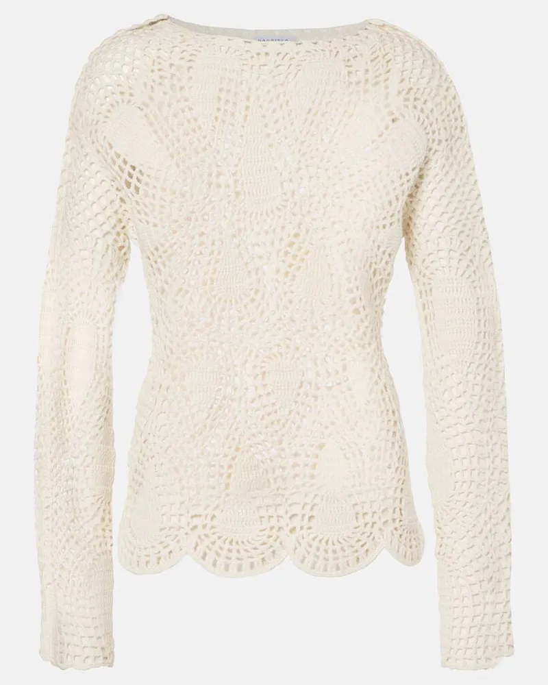 Gabriela Hearst Top Caps aus HÃ¤kelstrick Weiã