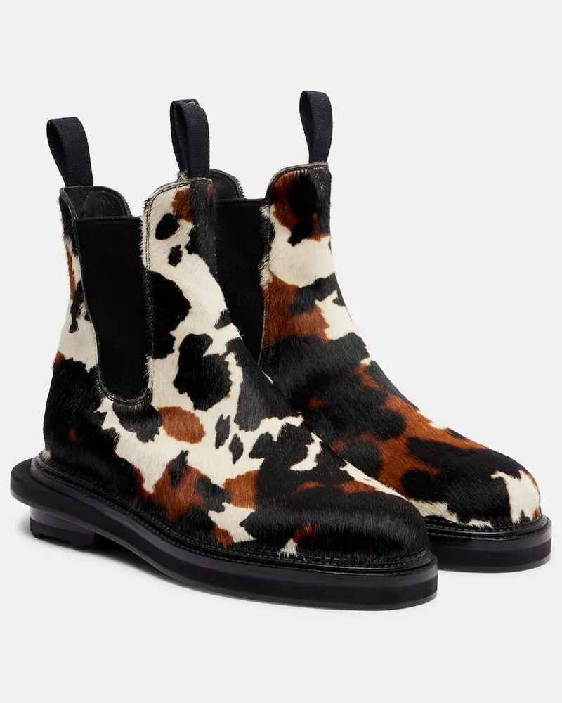 Sacai X J.M. Weston Ankle Boots aus Kalbshaar Multicolor