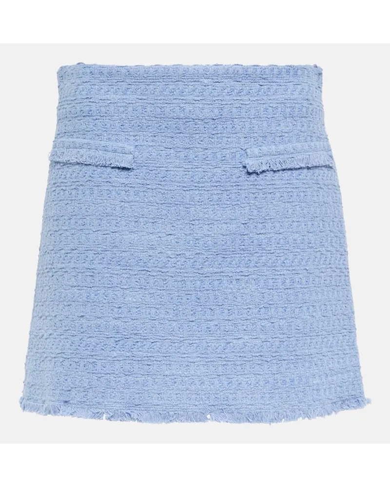Oscar de la Renta Minirock aus einem Baumwollgemisch Blau