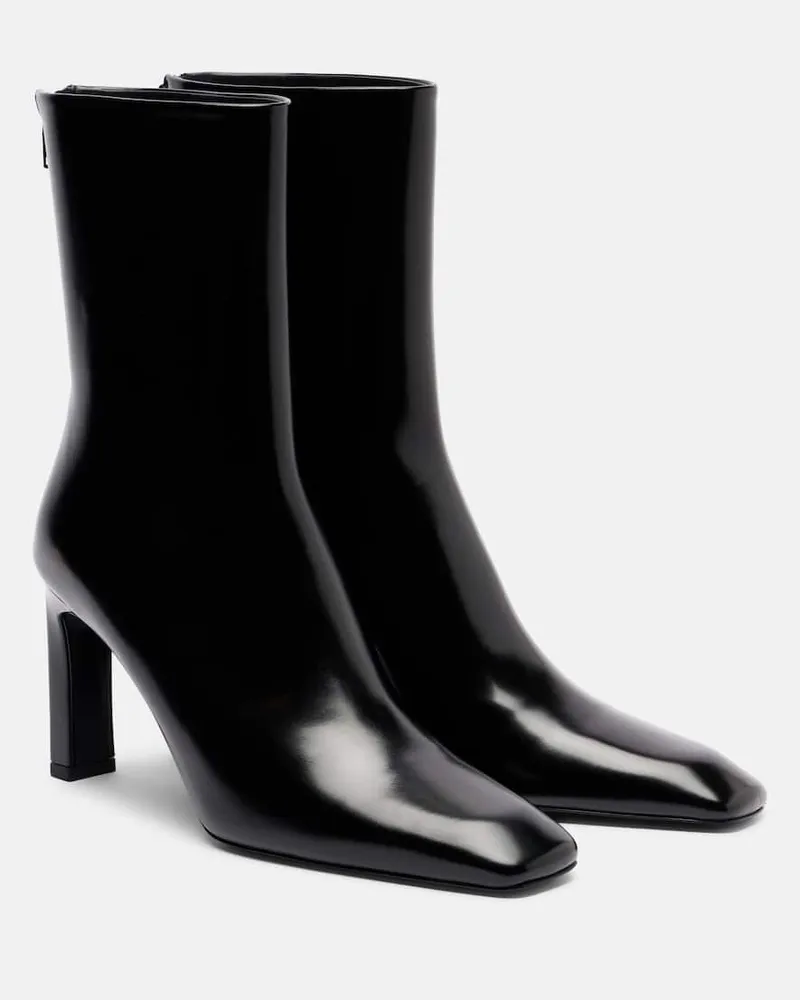 Totême Ankle Boots aus Lackleder Schwarz
