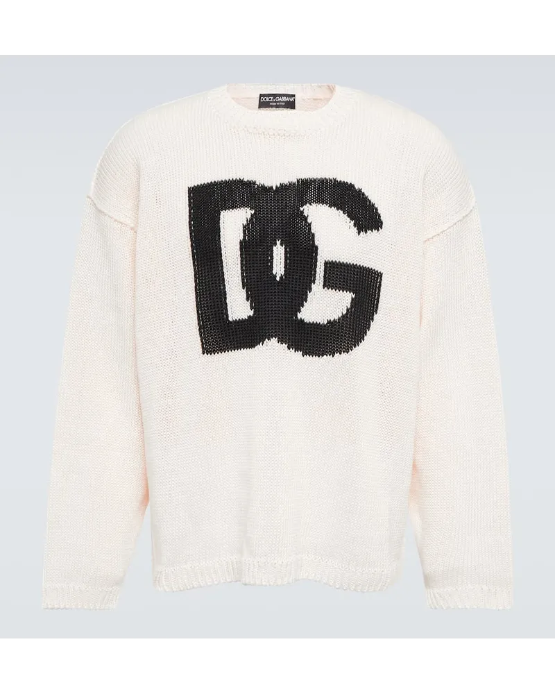 Dolce & Gabbana Pullover aus Leinen Beige