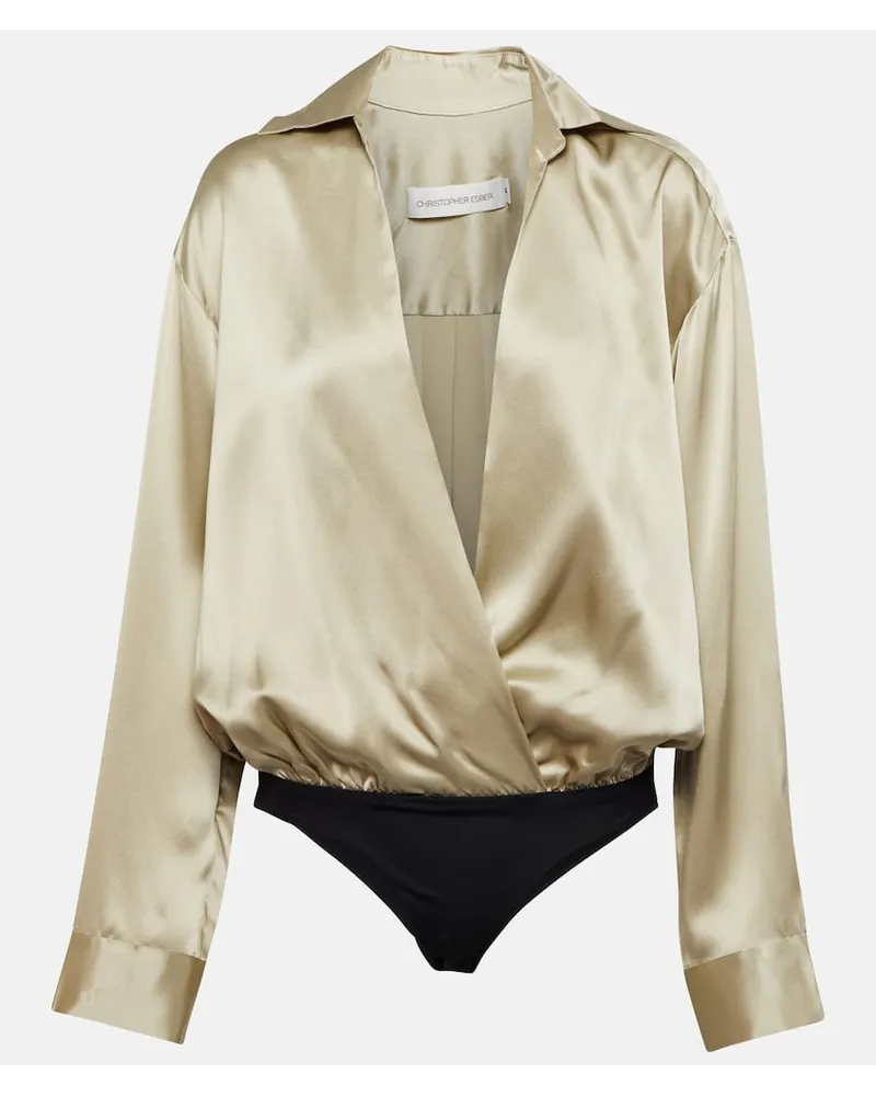 Christopher Esber Body aus Seide Beige