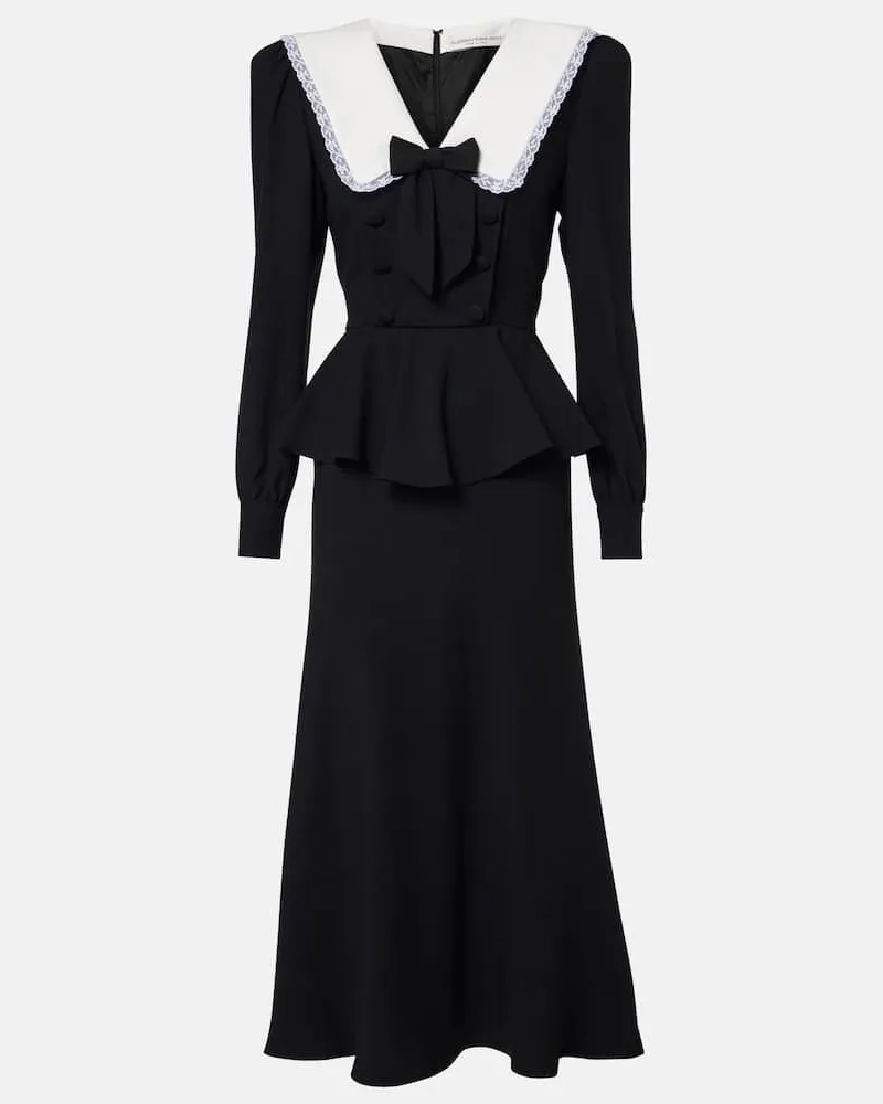 Alessandra Rich Midikleid aus Satin Schwarz