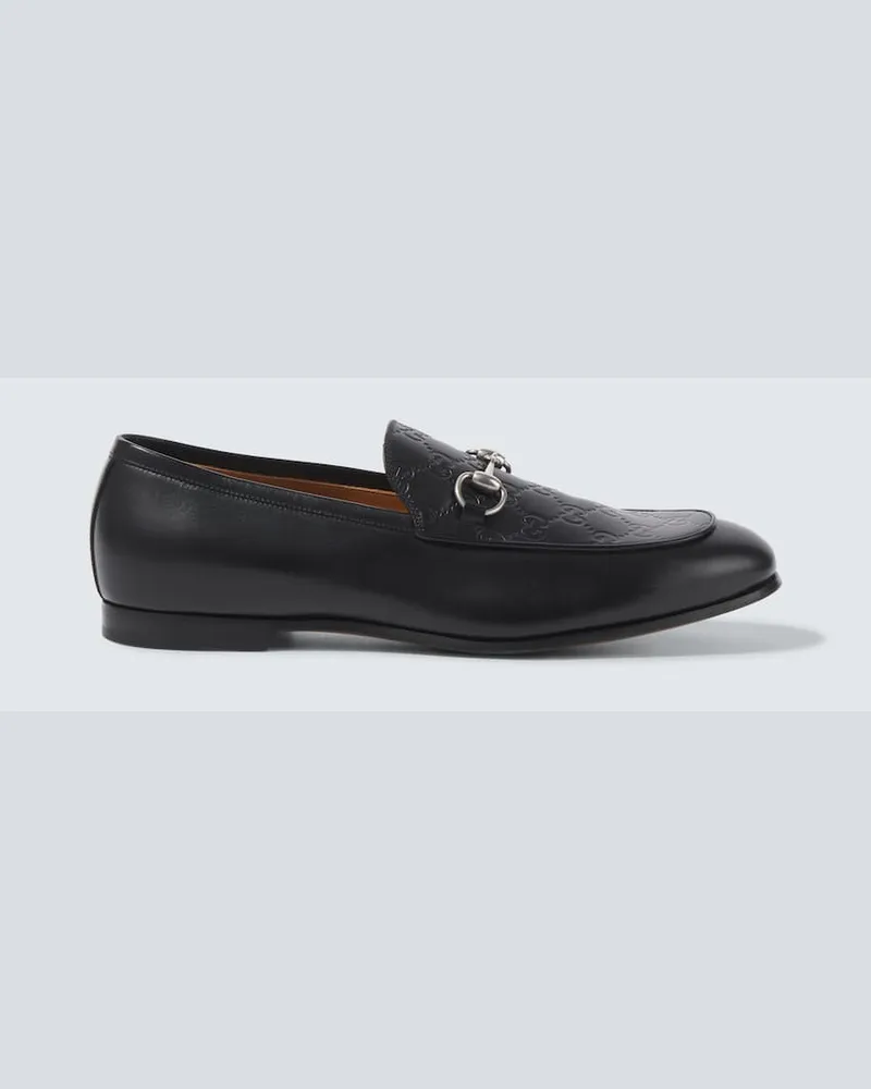 Gucci Loafers Horsebit GG aus Leder Schwarz